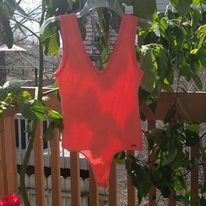 N:Philanthropy Small Orange Tank  Bodysuit nwot
